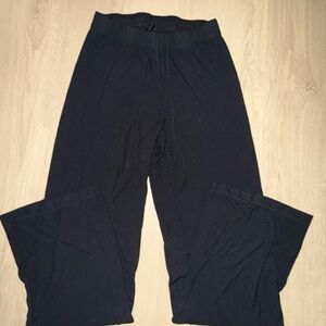 Skims Black Wide-Leg Pajama Pants